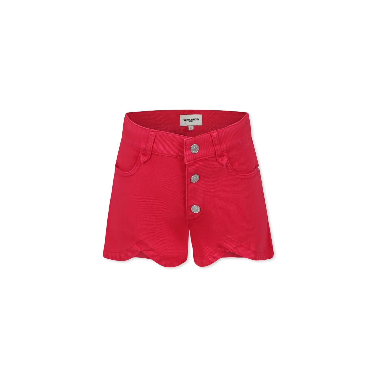 rykiel enfant fuchsia shorts for girl with logo