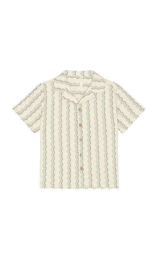 rylee + cru lapel collar shirt in cream.