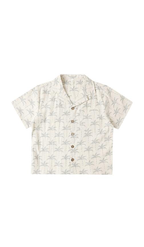 rylee + cru lapel collar shirt in ivory.