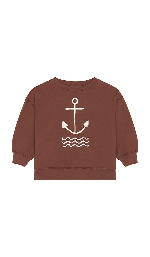 rylee + cru relaxed sweatshirt in chocolate.