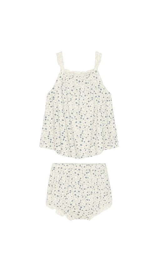 rylee + cru swing top & bloomer set in blue.