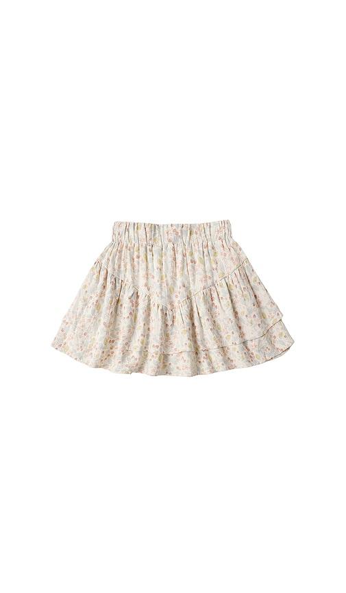 rylee + cru tiered mini skirt in cream.