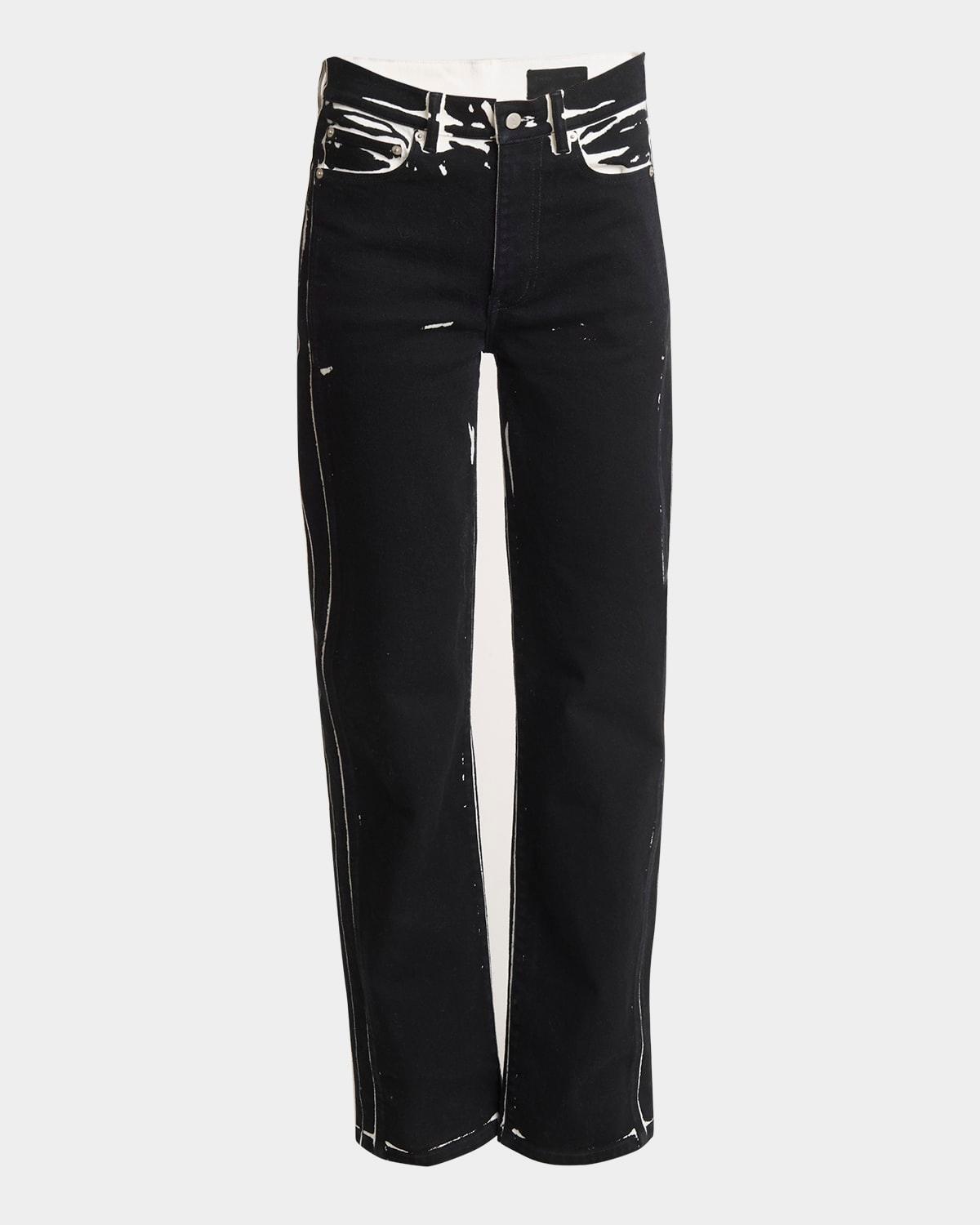 ryman printed straight leg jeans