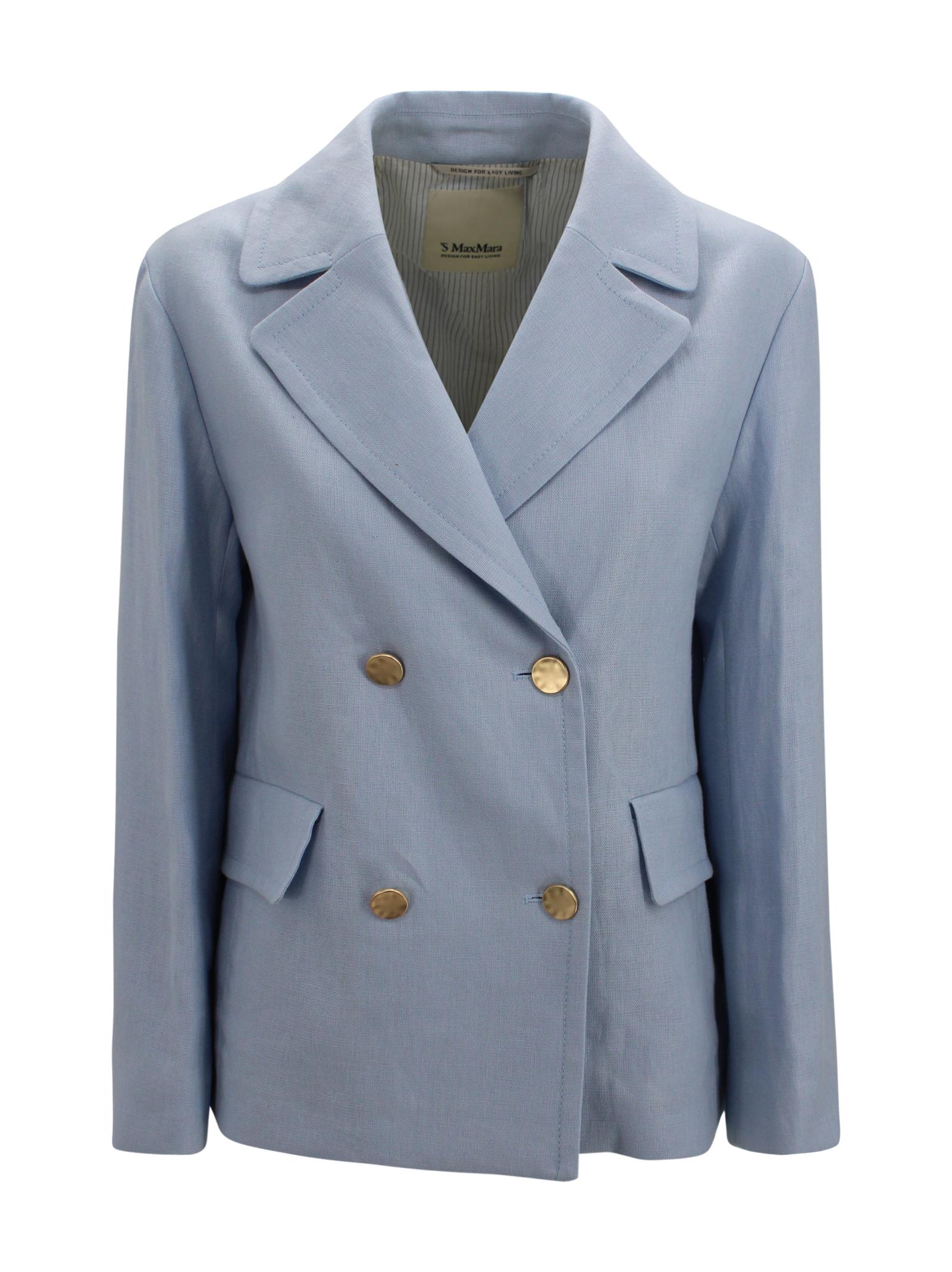 s max mara jackets clear blue linen - women