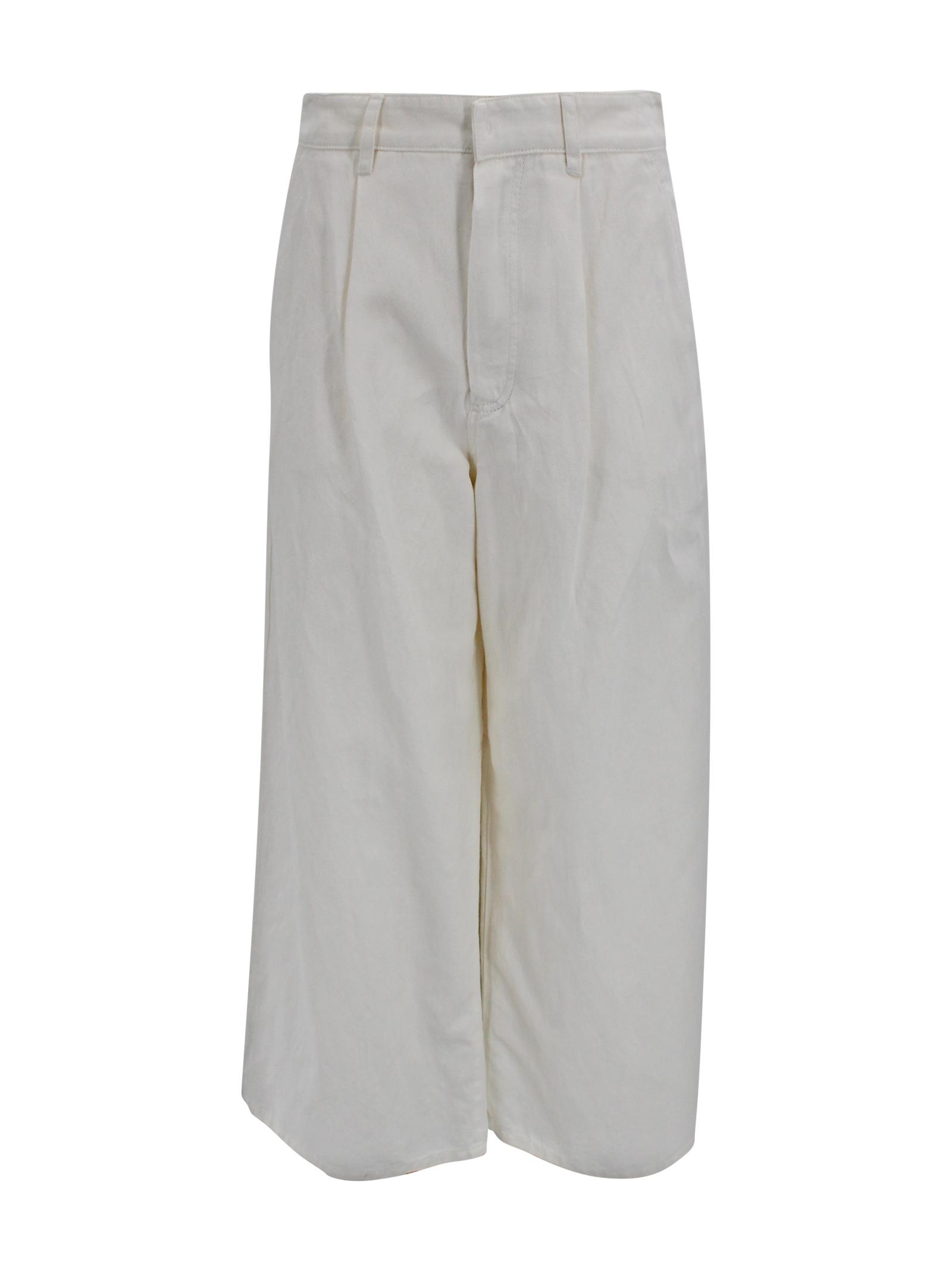 s max mara trousers white cotton - women