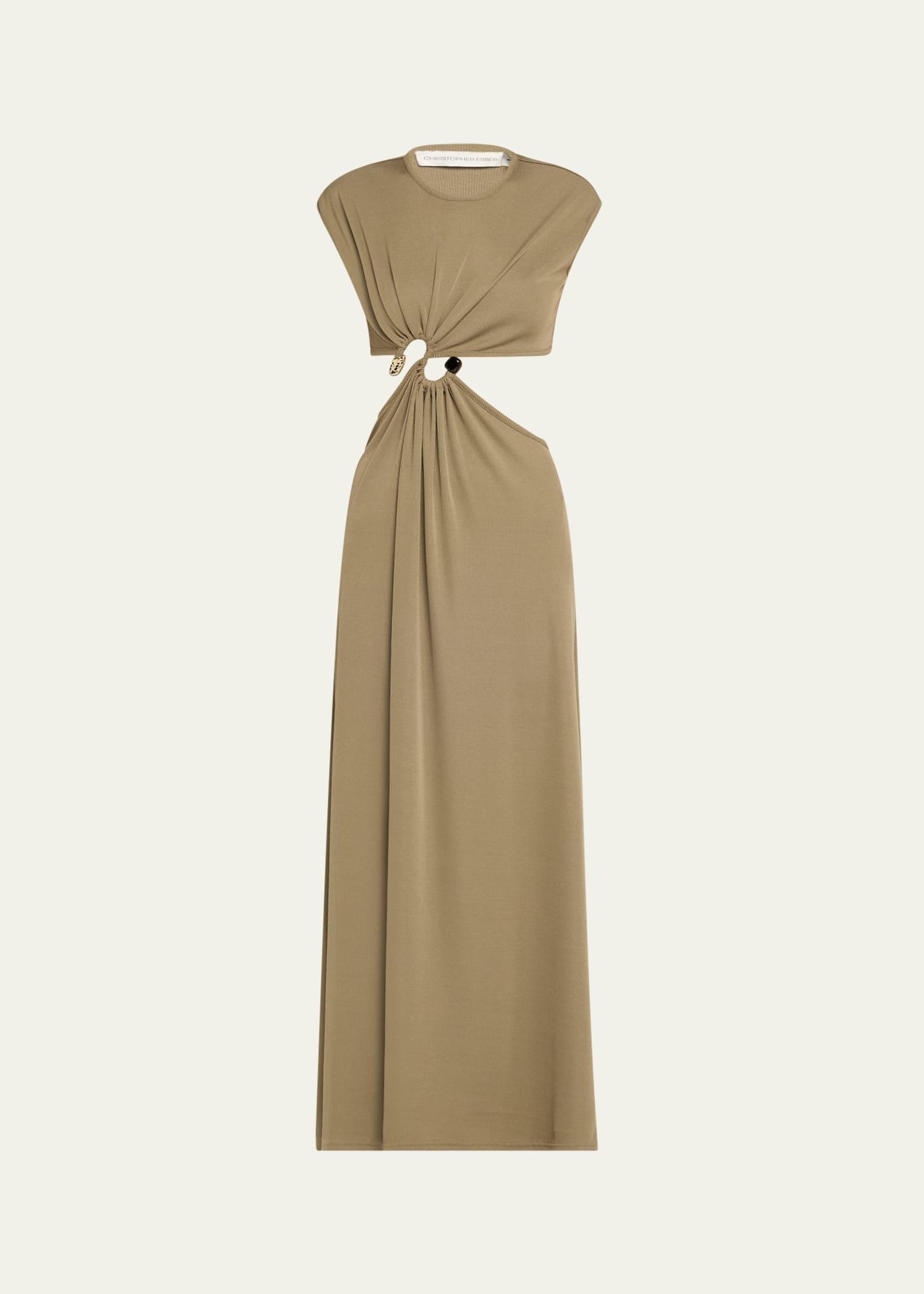 s-ring rib maxi tank dress