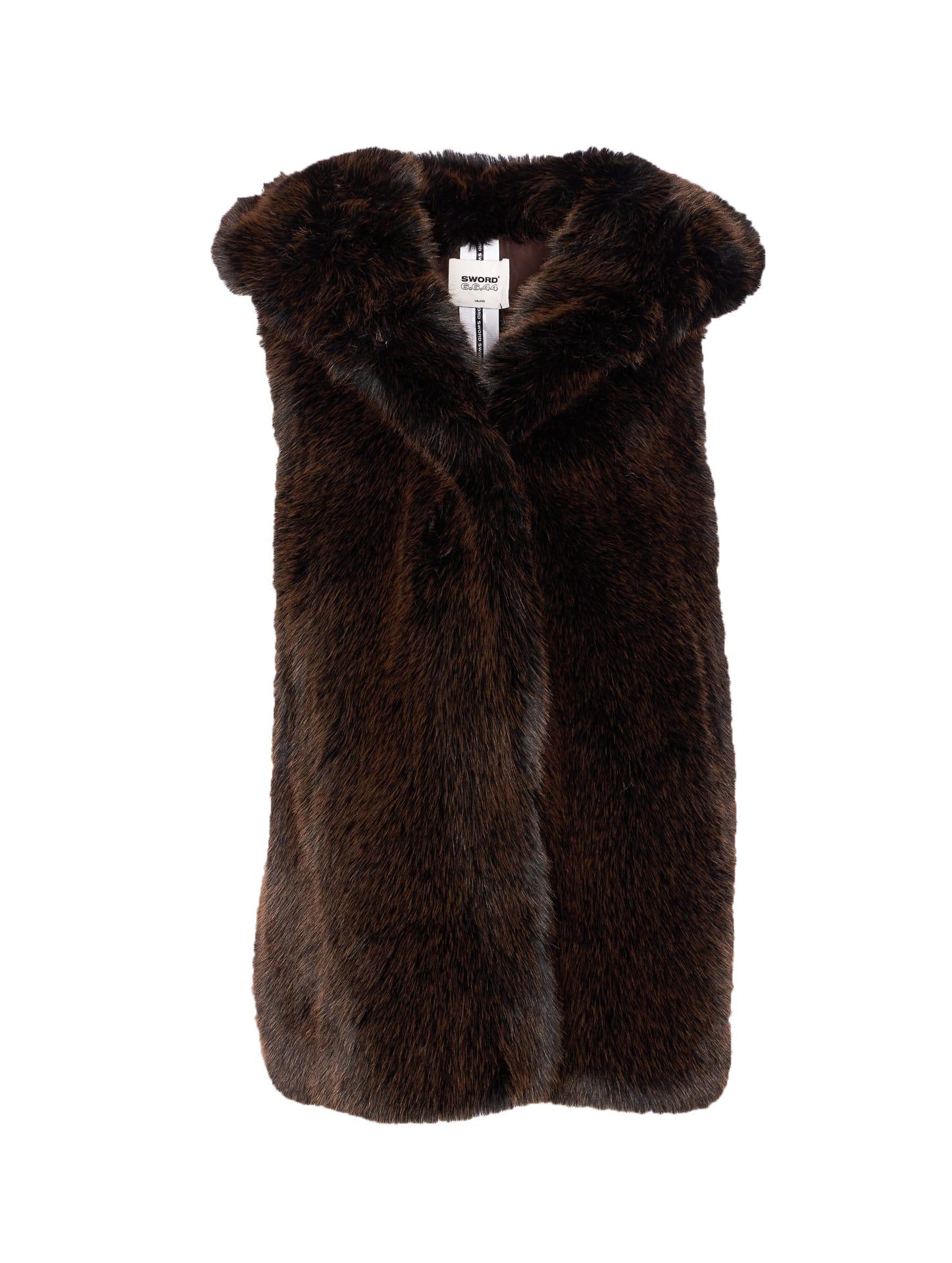 s. w.o. r.d 6.6.44 faux fur vest
