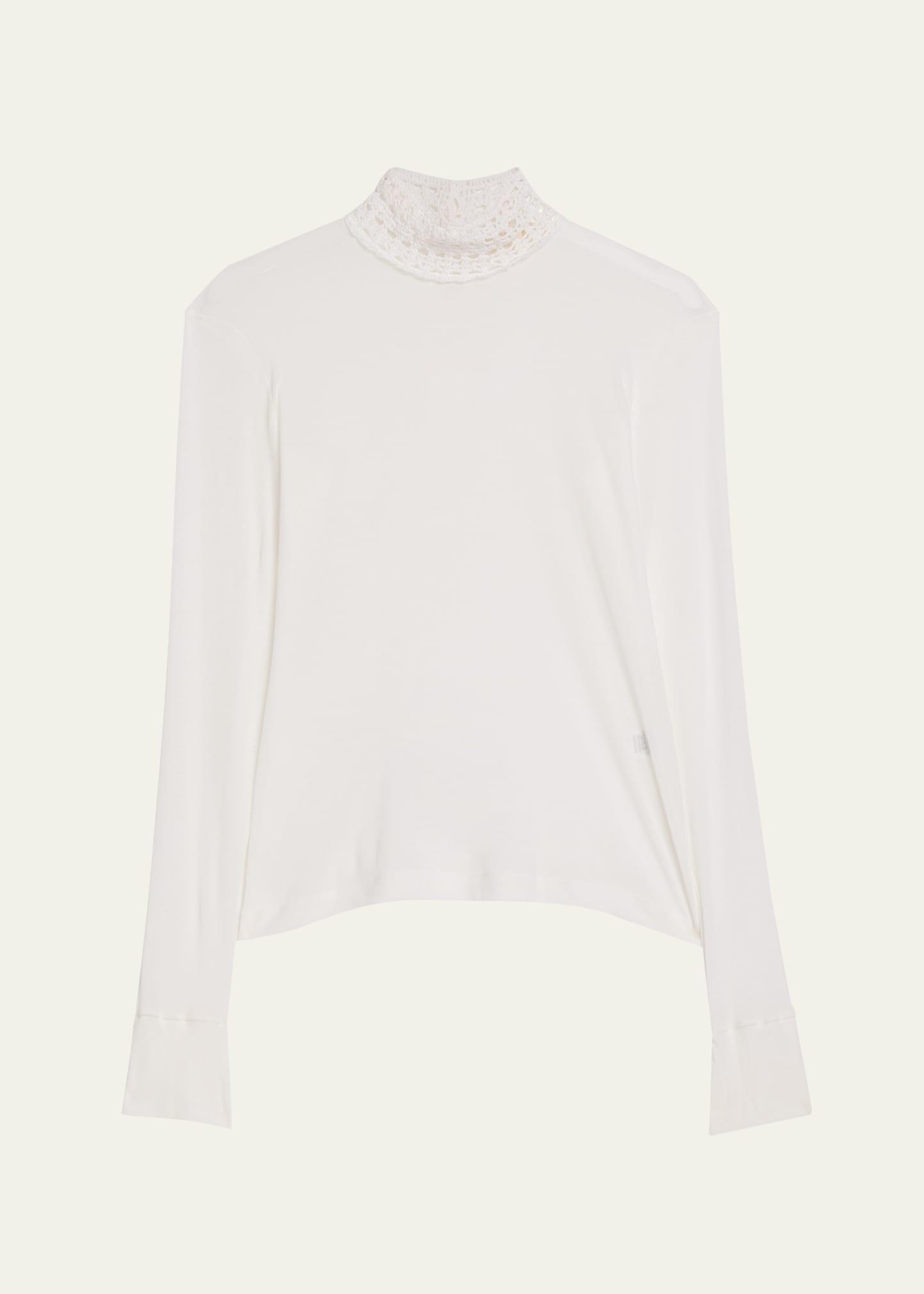 saada crochet mock-neck top