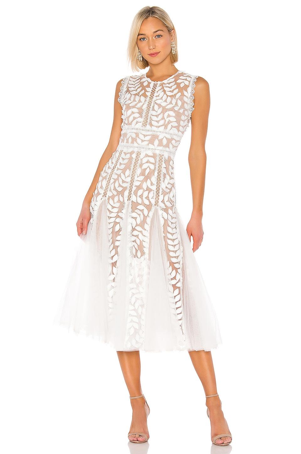 saba blanc midi dress