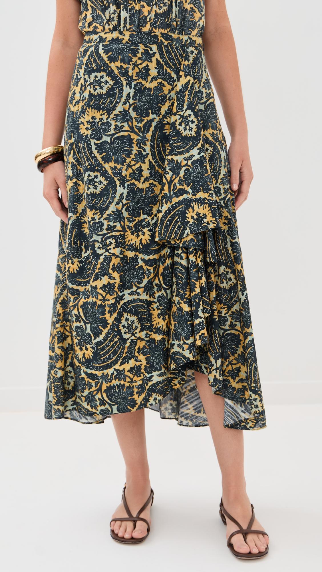 sabina faux wrap skirt