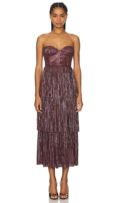 sabina musayev ascella dress in brown.