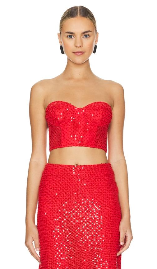 sabina musayev colton top in red.