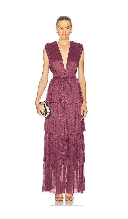 sabina musayev skylar dress in mauve.