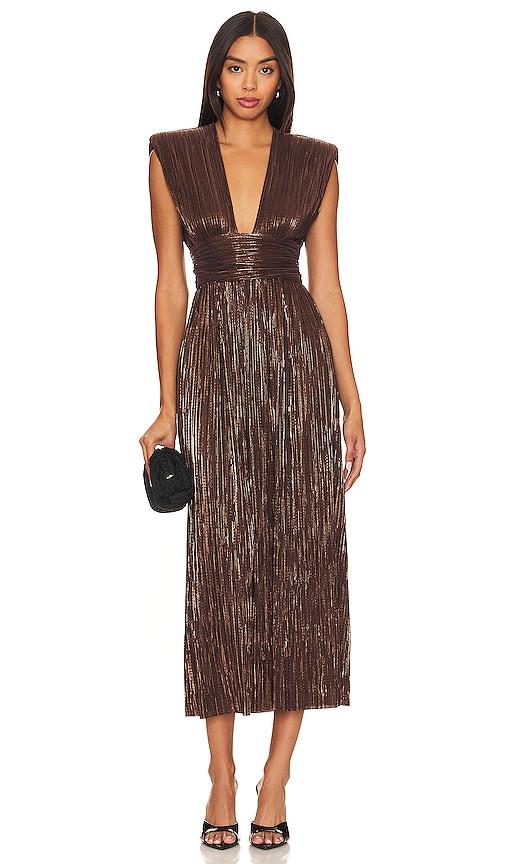 sabina musayev tinka dress in brown.