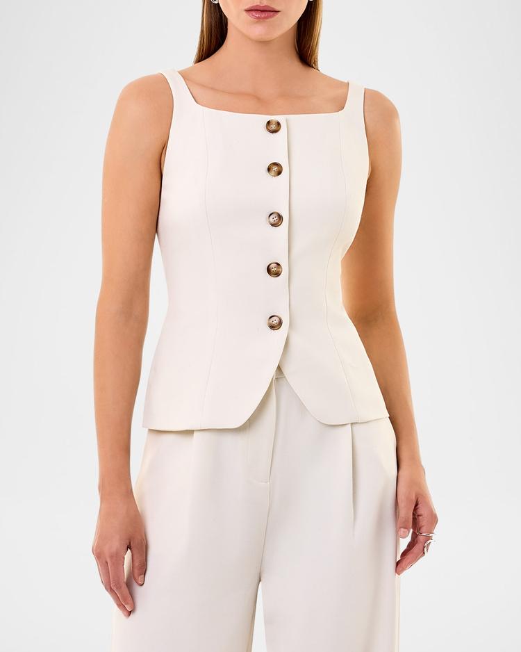 sabina tailored button-down top