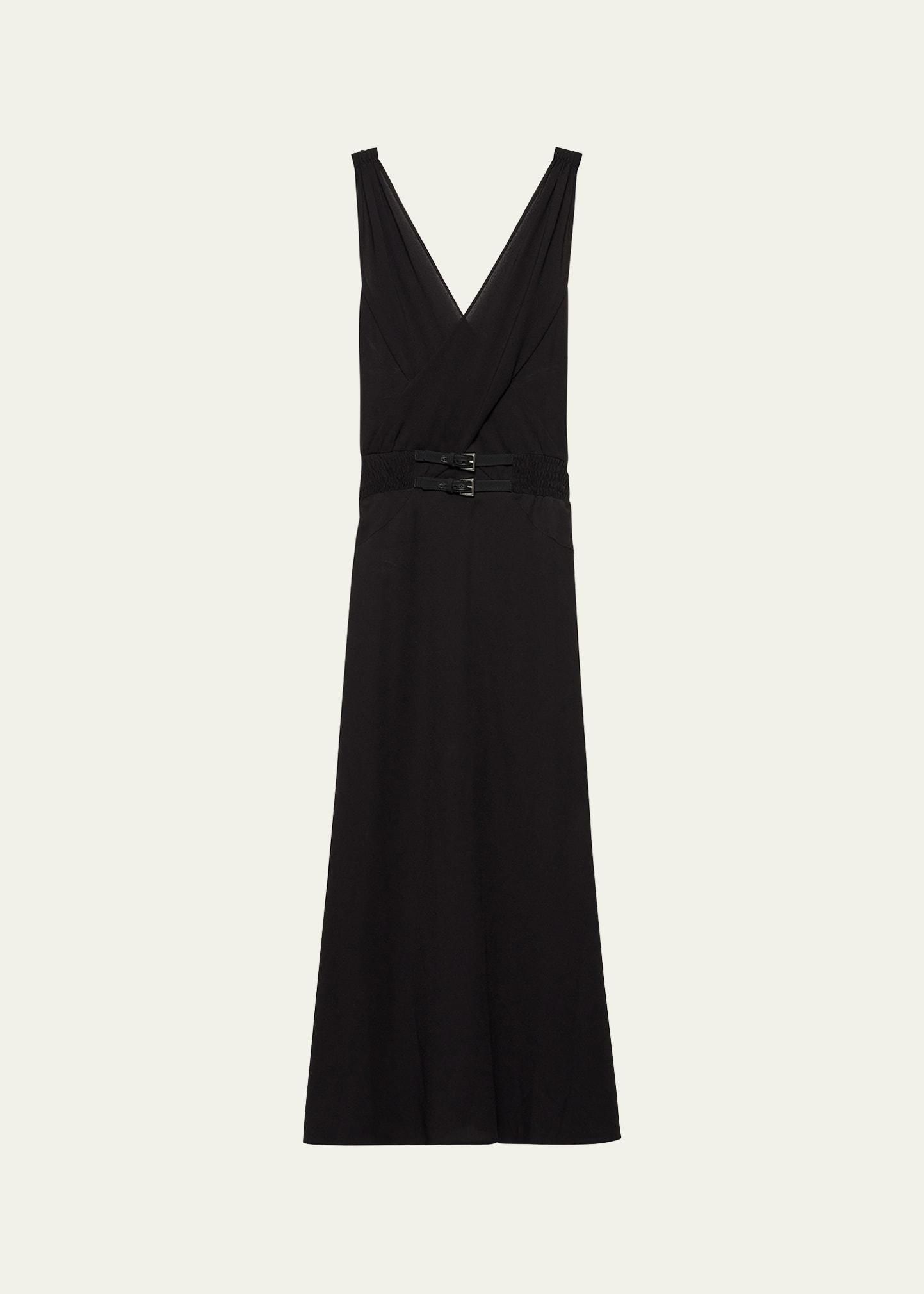 sable fit-flare midi dress