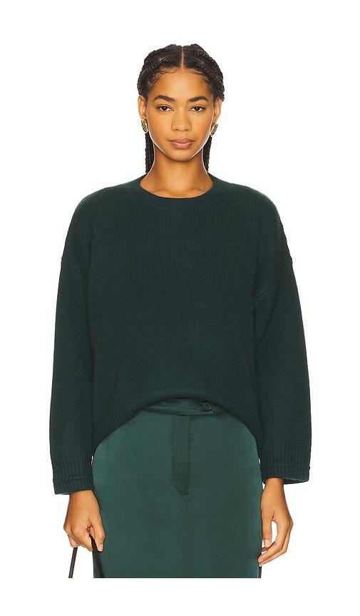 sablyn alston boyfriend crewneck sweater in green.