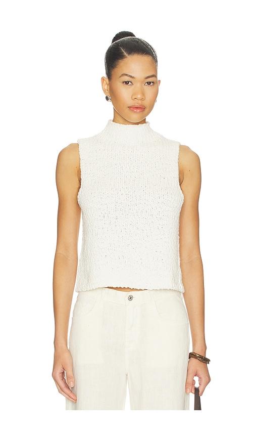 sablyn atticus roll neck cropped tank in white.