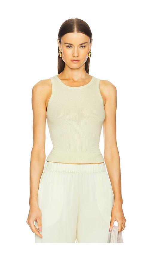 sablyn jameela racerback tank top in yellow.