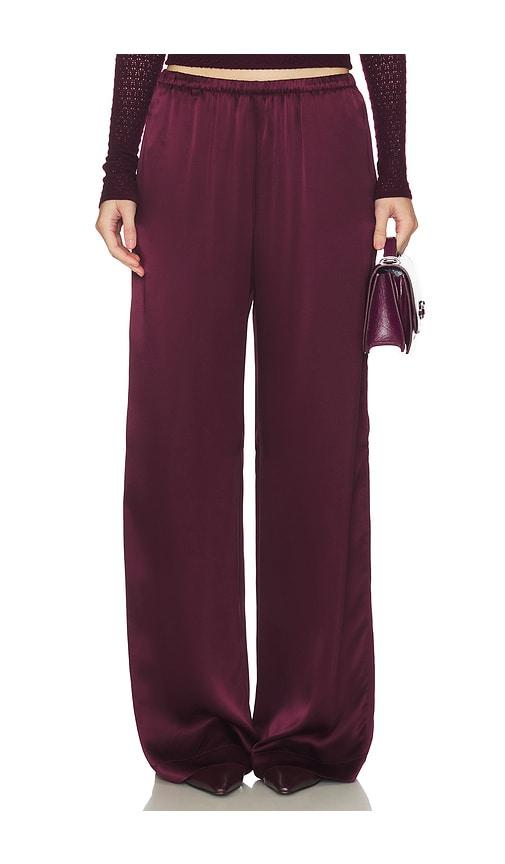 sablyn lexi lower rise relaxed pant in burgundy.