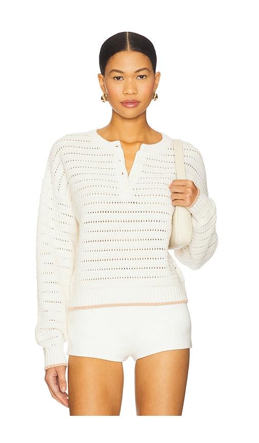 sablyn maeve henley pullover in white.
