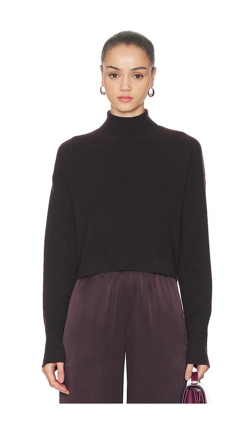 sablyn sable turtleneck sweater in brown.
