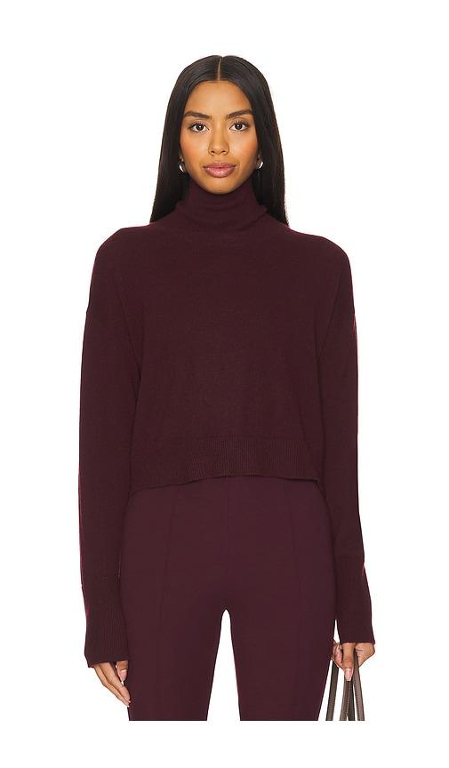 sablyn sable turtleneck sweater in burgundy.