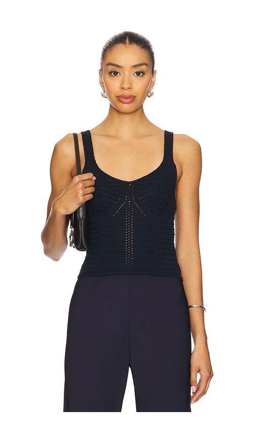 sablyn thea tank top in navy.