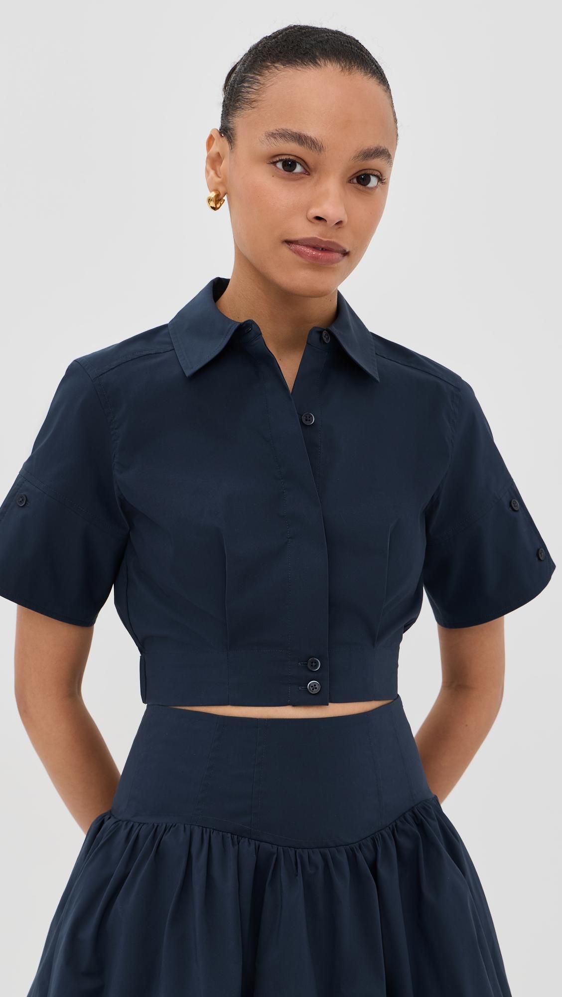 sabrina button down top