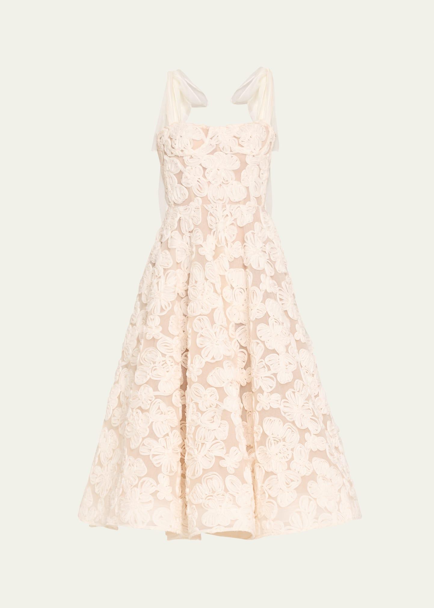 sabrina lace midi dress with bow details