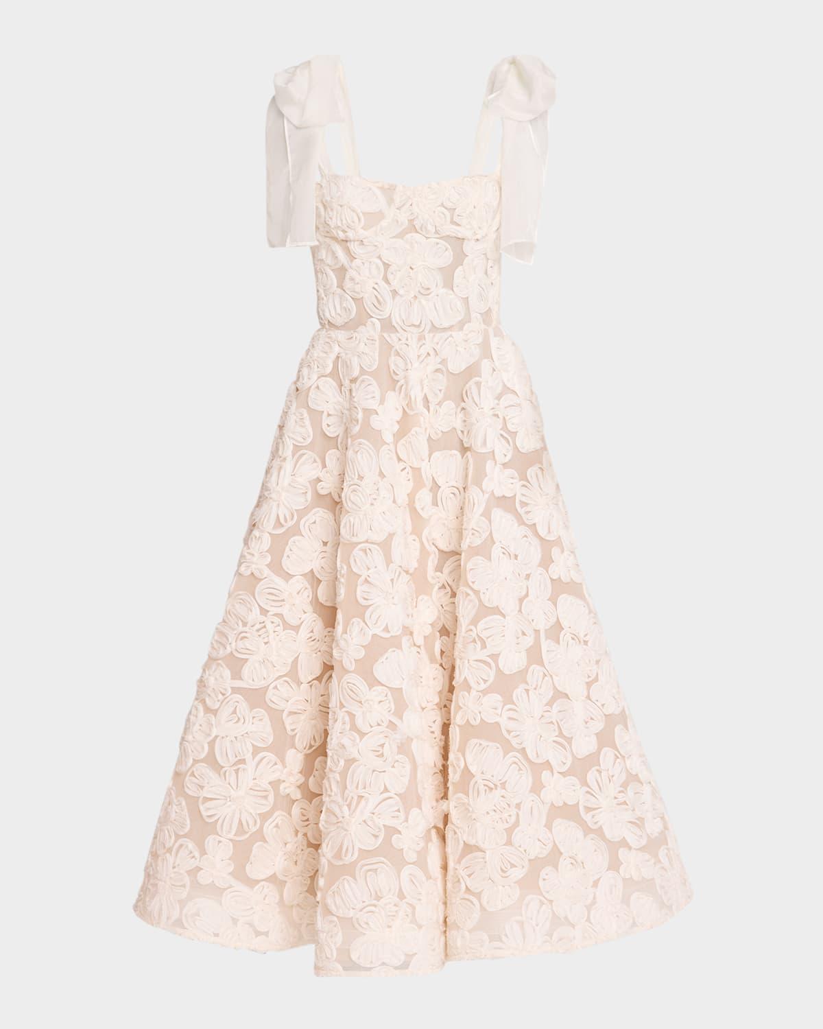sabrina lace midi dress with bow details