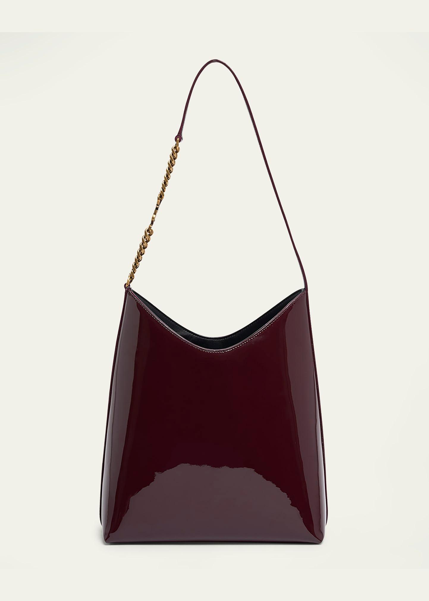 sac patent leather hobo bag