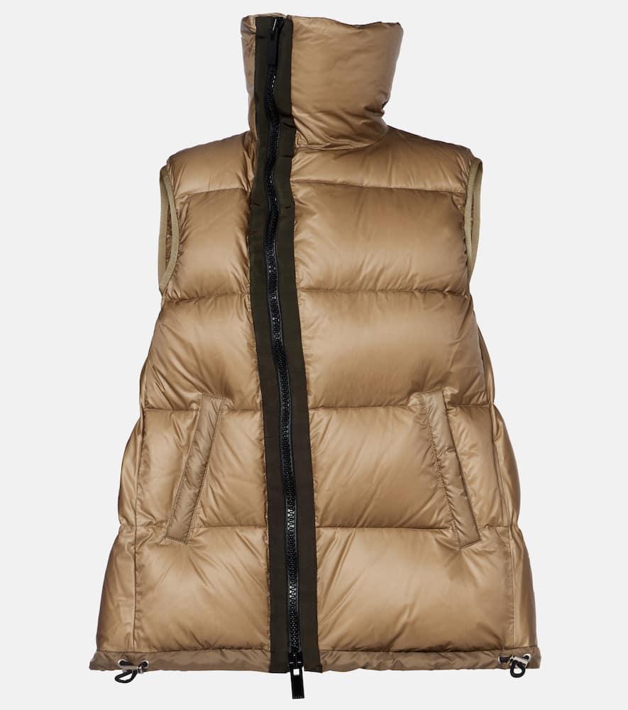 sacai asymmetric quilted down vest