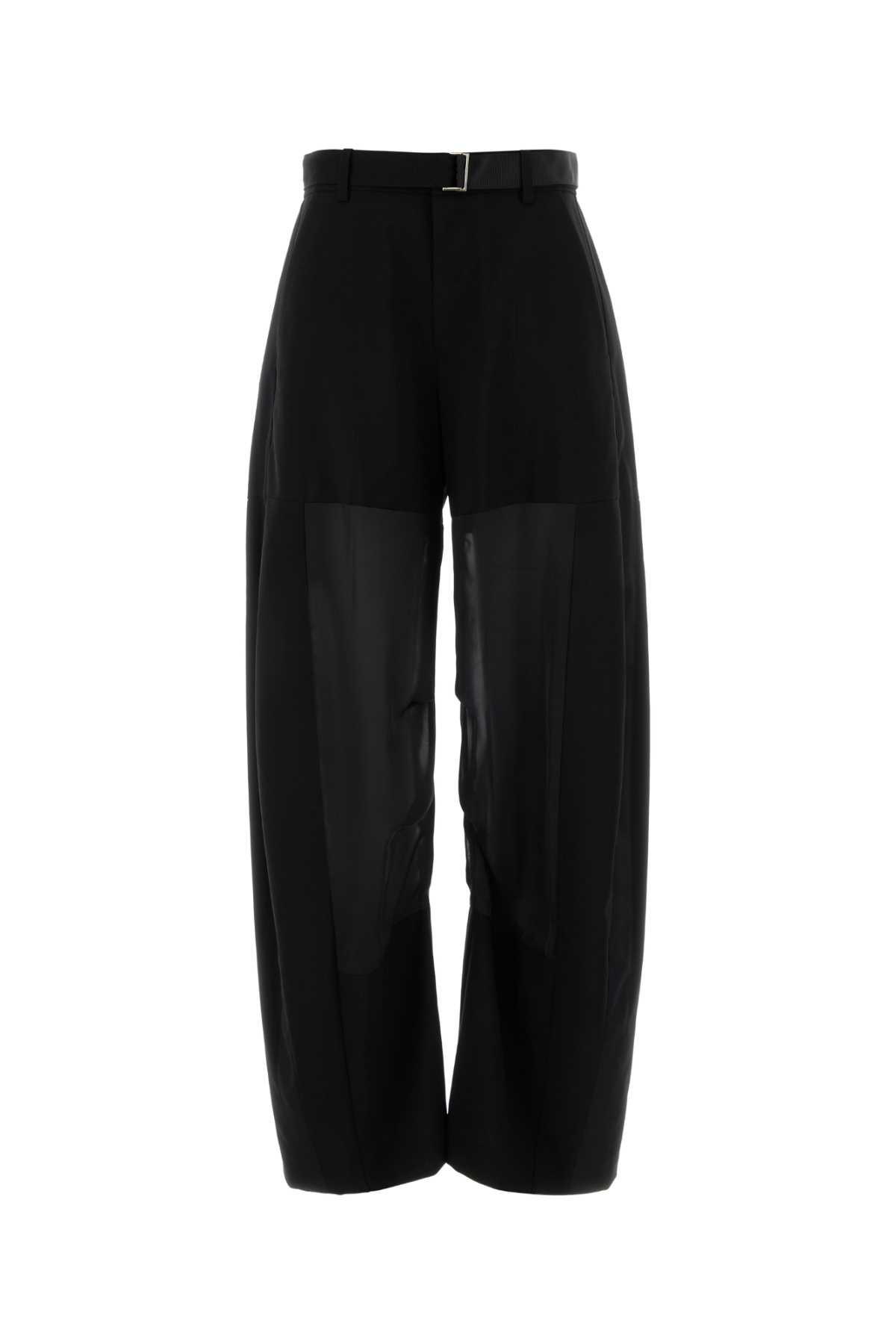 sacai black wool pant