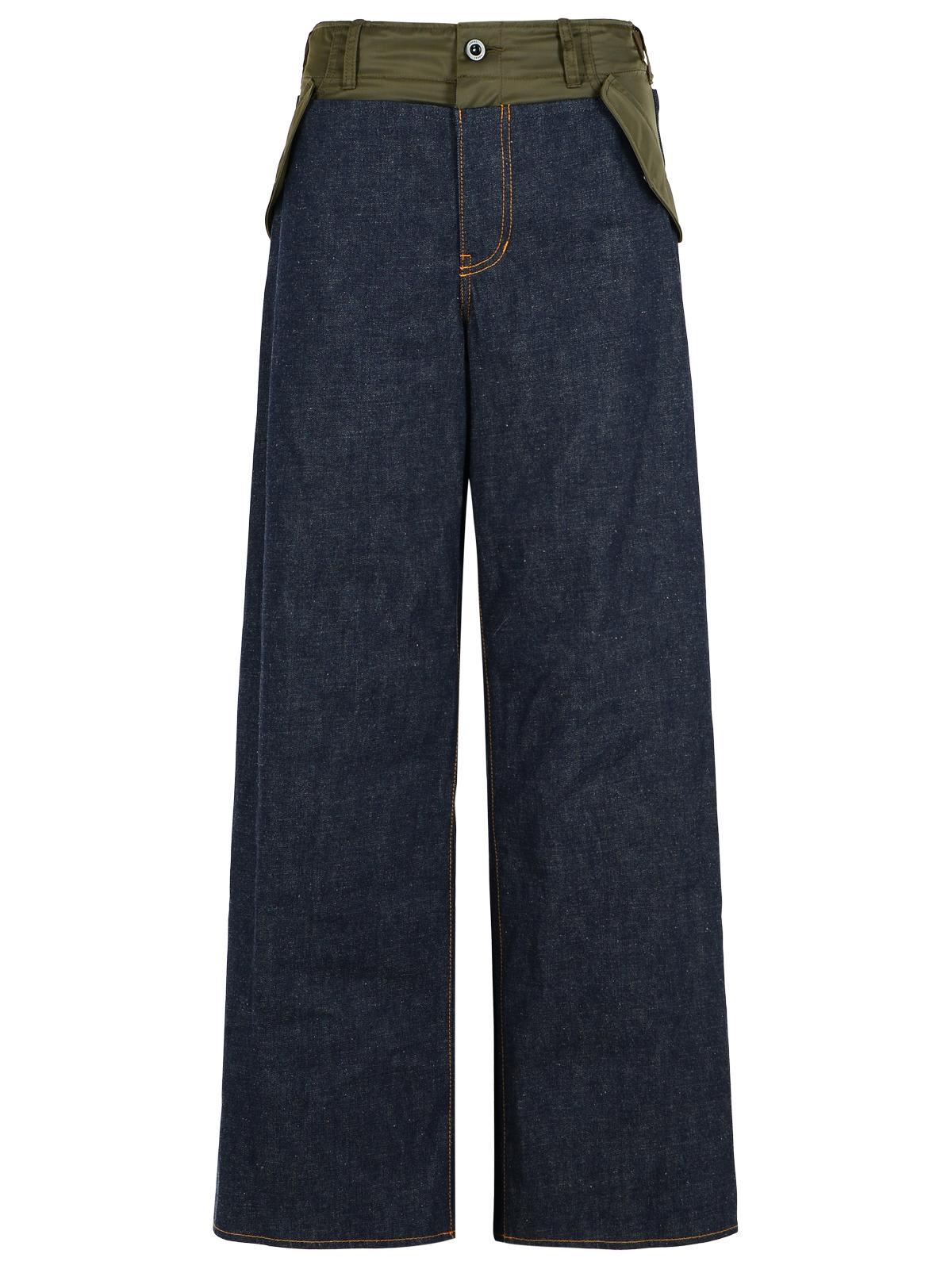 sacai blue cotton jeans