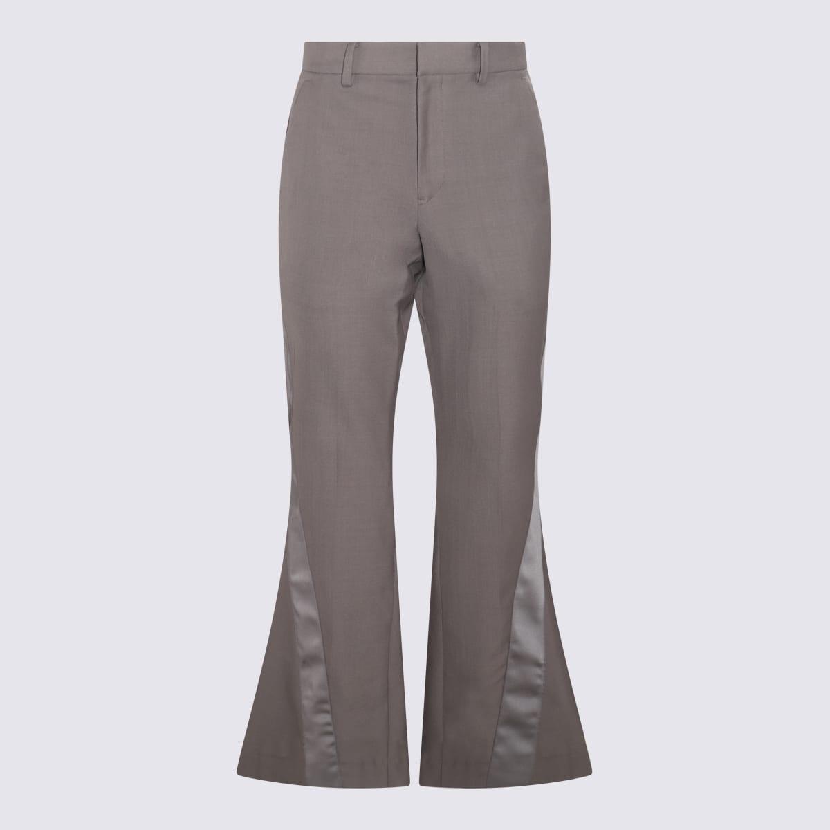 sacai brown woo blend flared pants