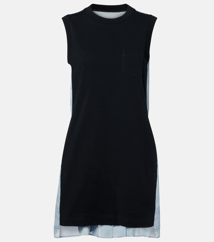 sacai cotton jersey minidress