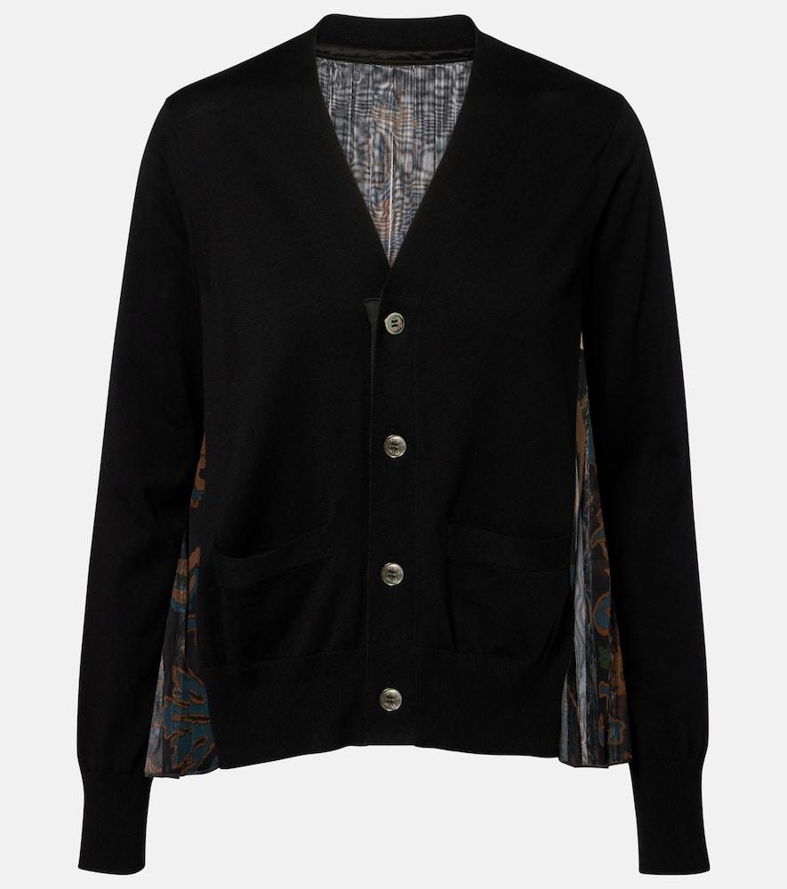 sacai cotton tulle cardigan