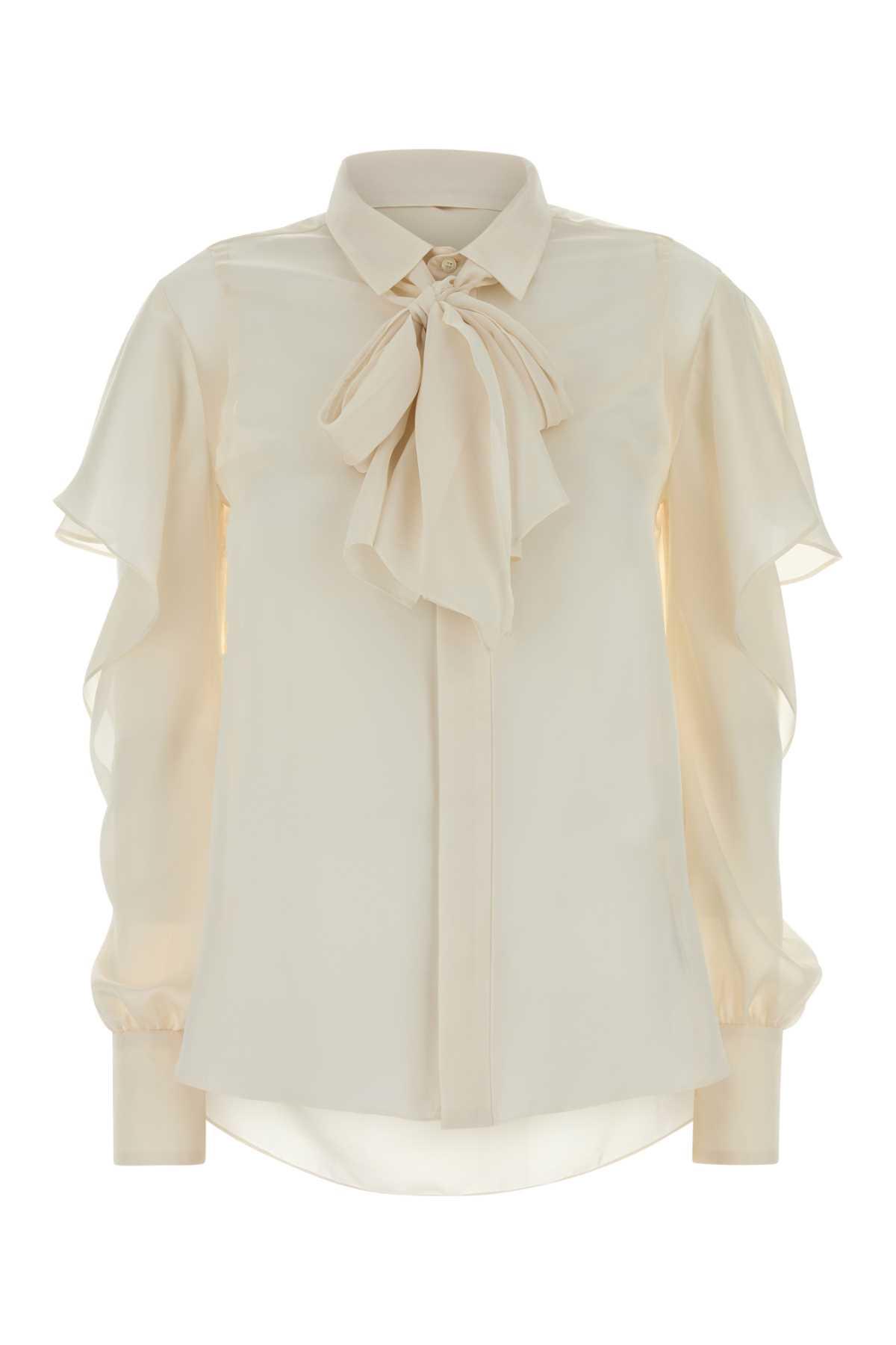 sacai cream satin shirt