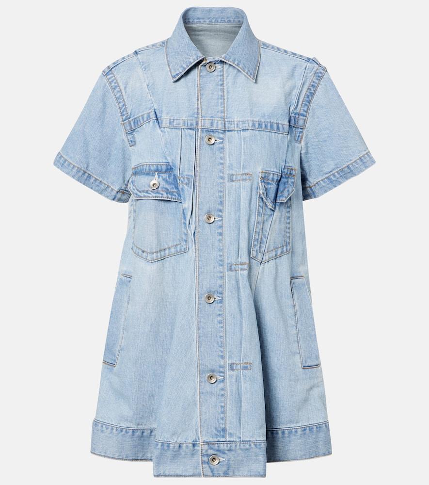 sacai deconstructed denim minidress