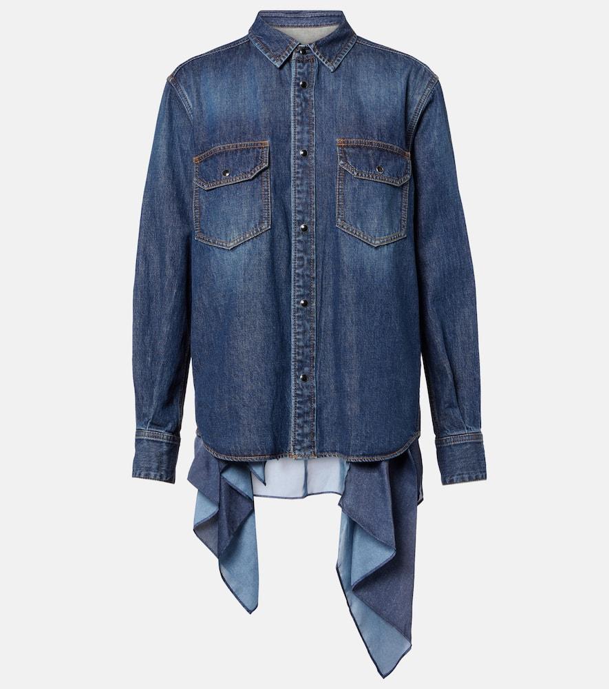sacai denim and satin shirt