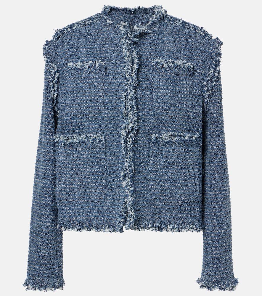 sacai denim tweed jacket
