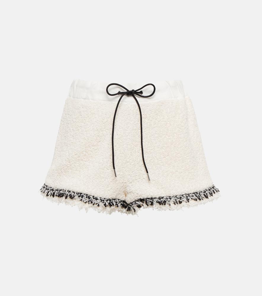 sacai drawstring tweed shorts