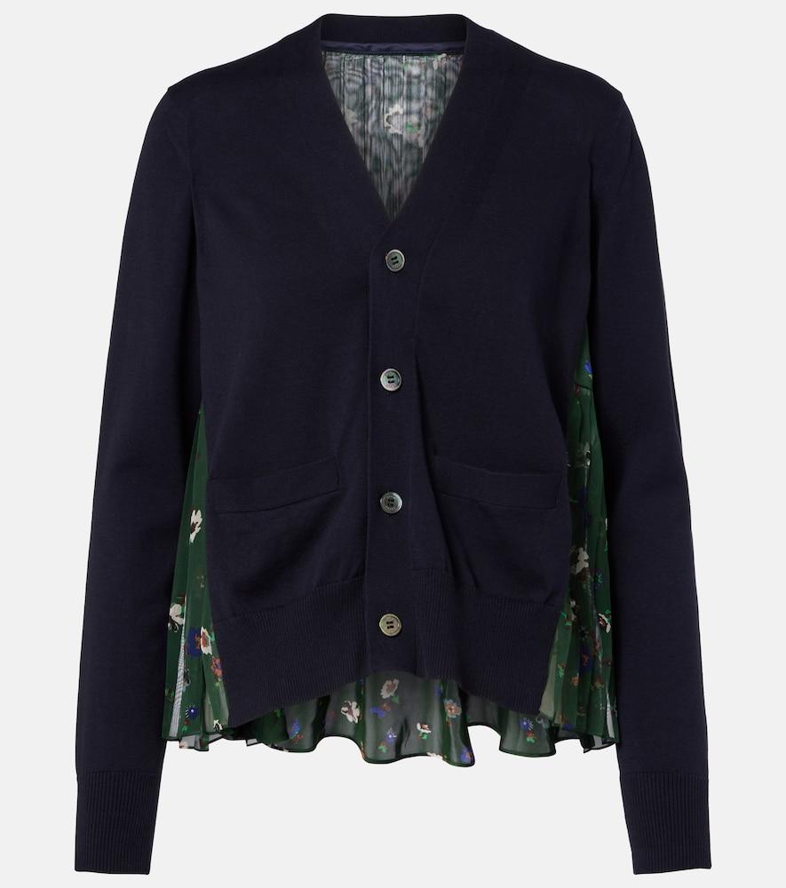 sacai floral cotton cardigan