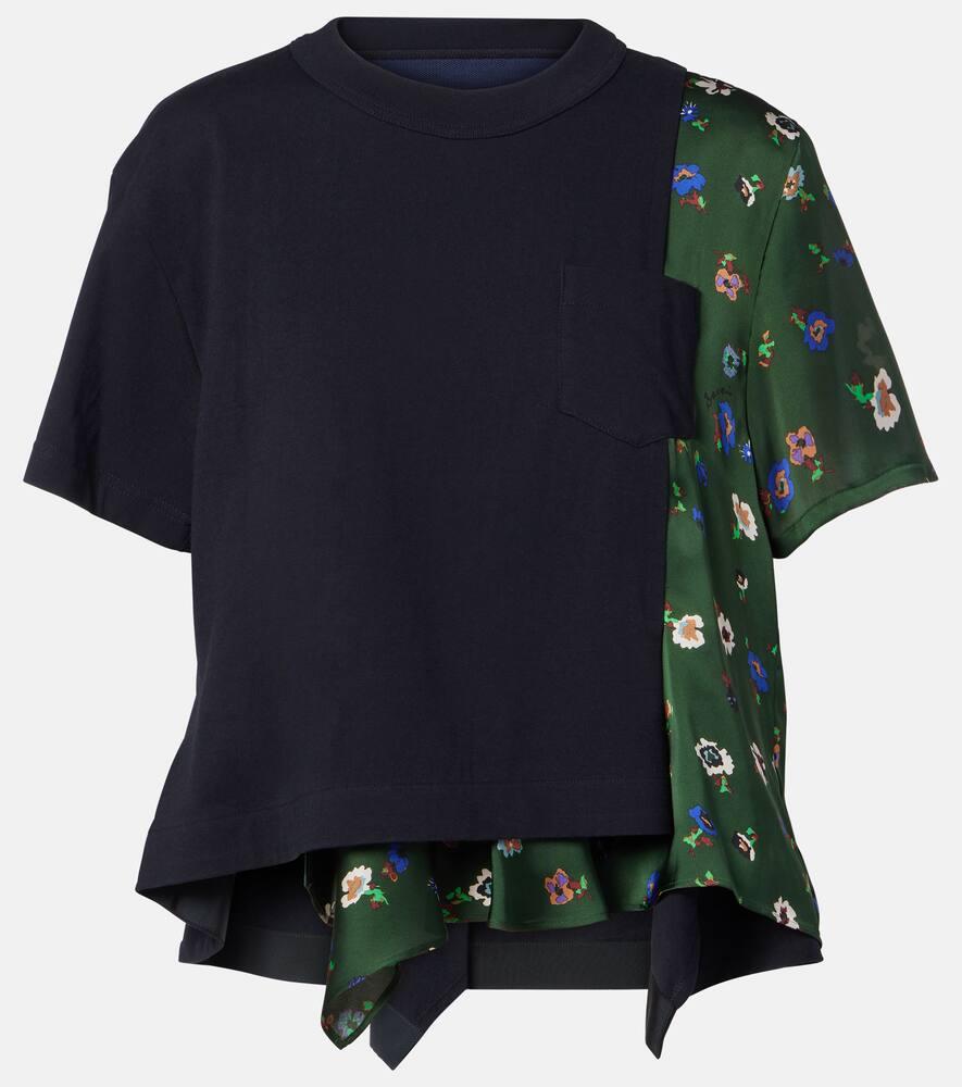sacai floral cotton top