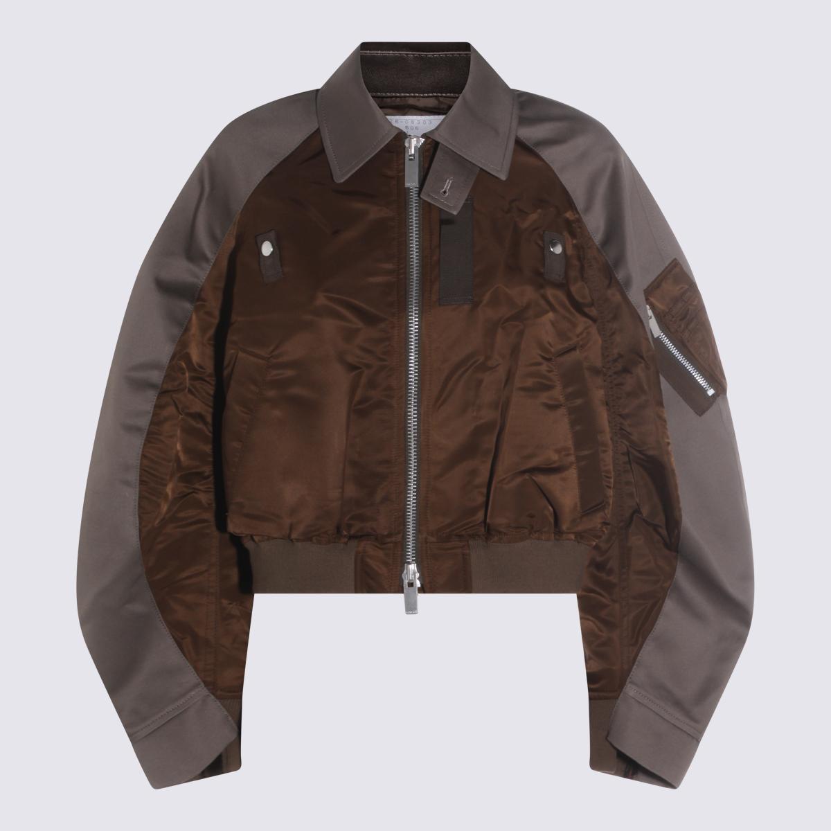 sacai jackets brown/grey _ny - women