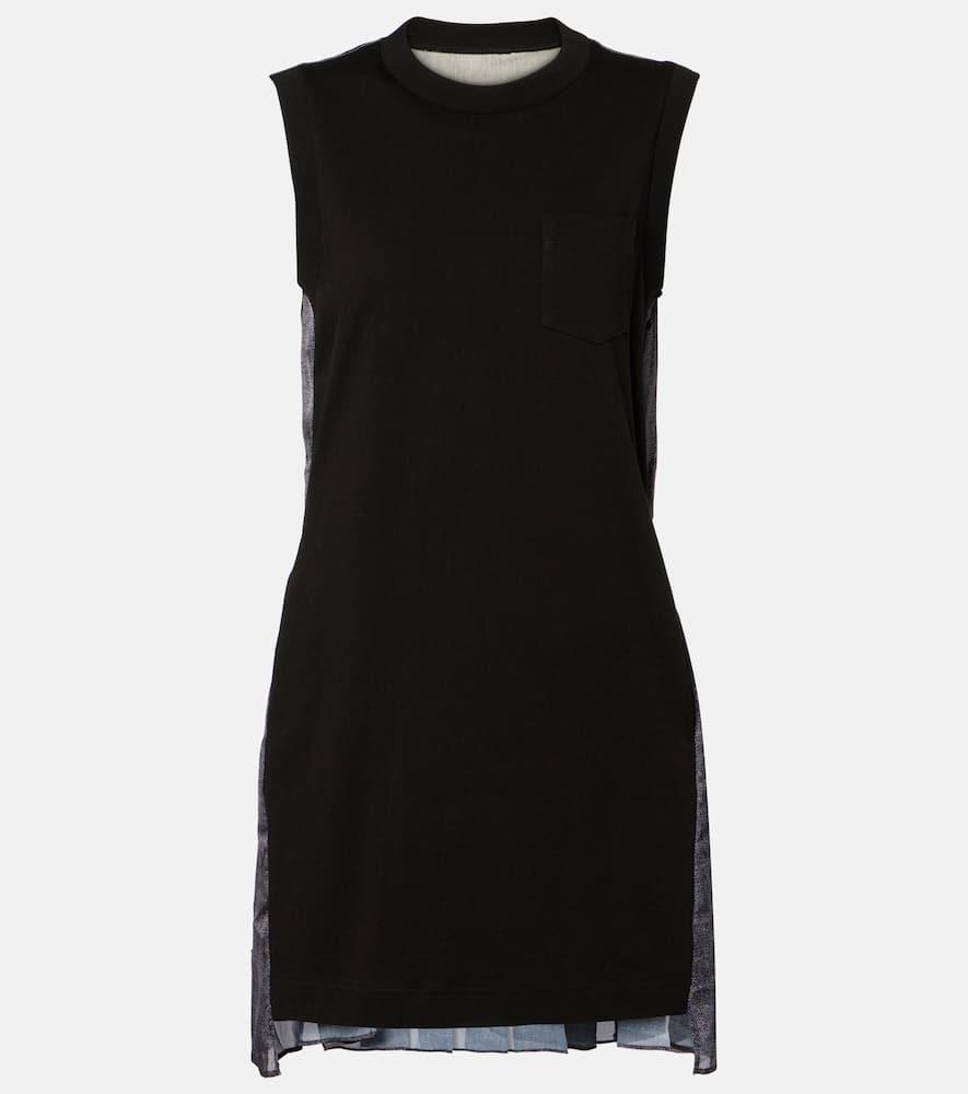 sacai knitted cotton minidress