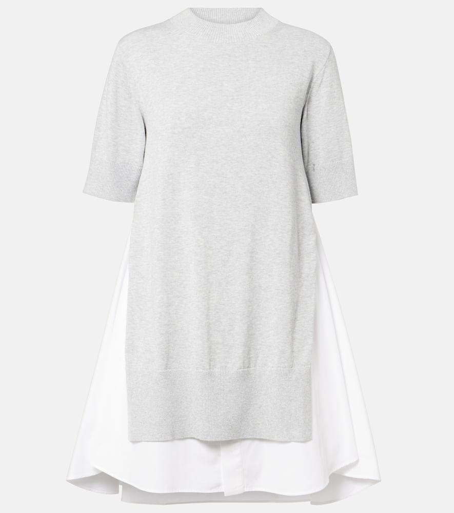 sacai layered cotton minidress