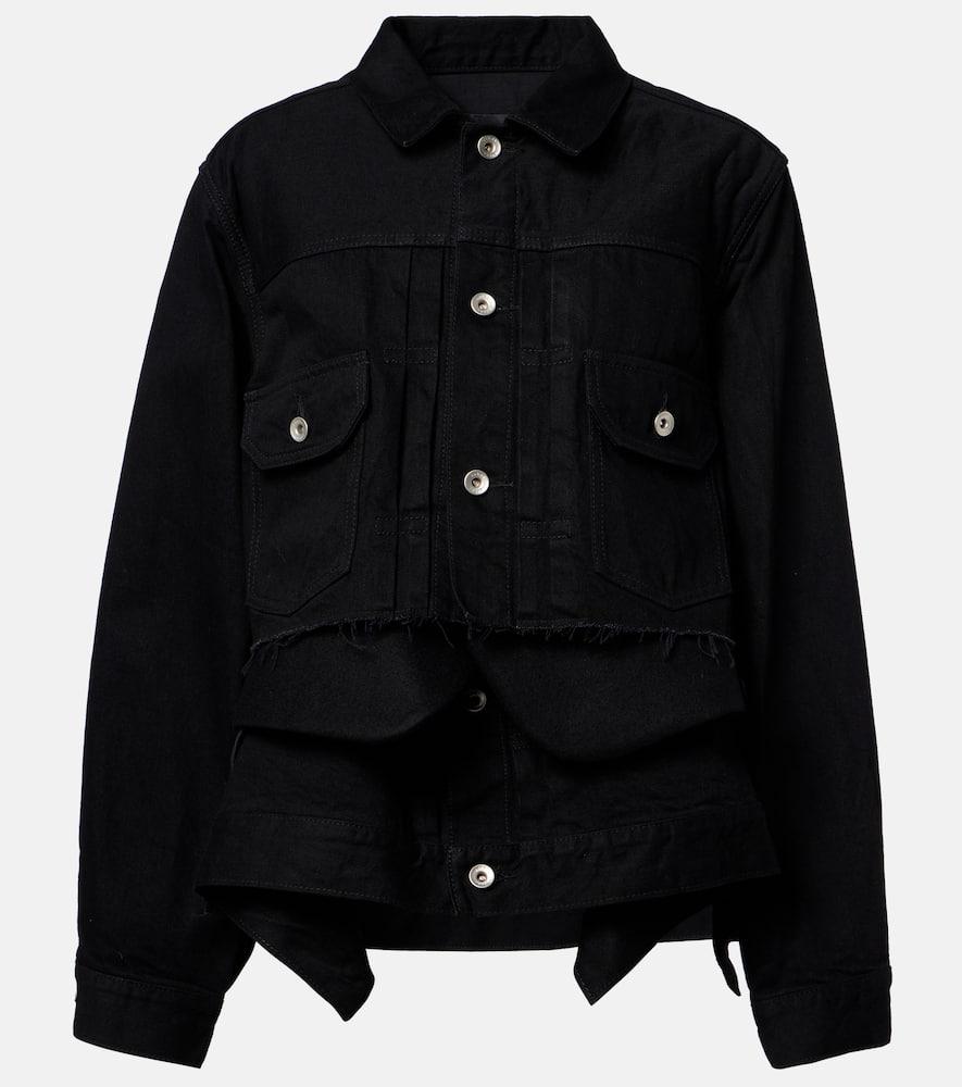 sacai layered denim jacket