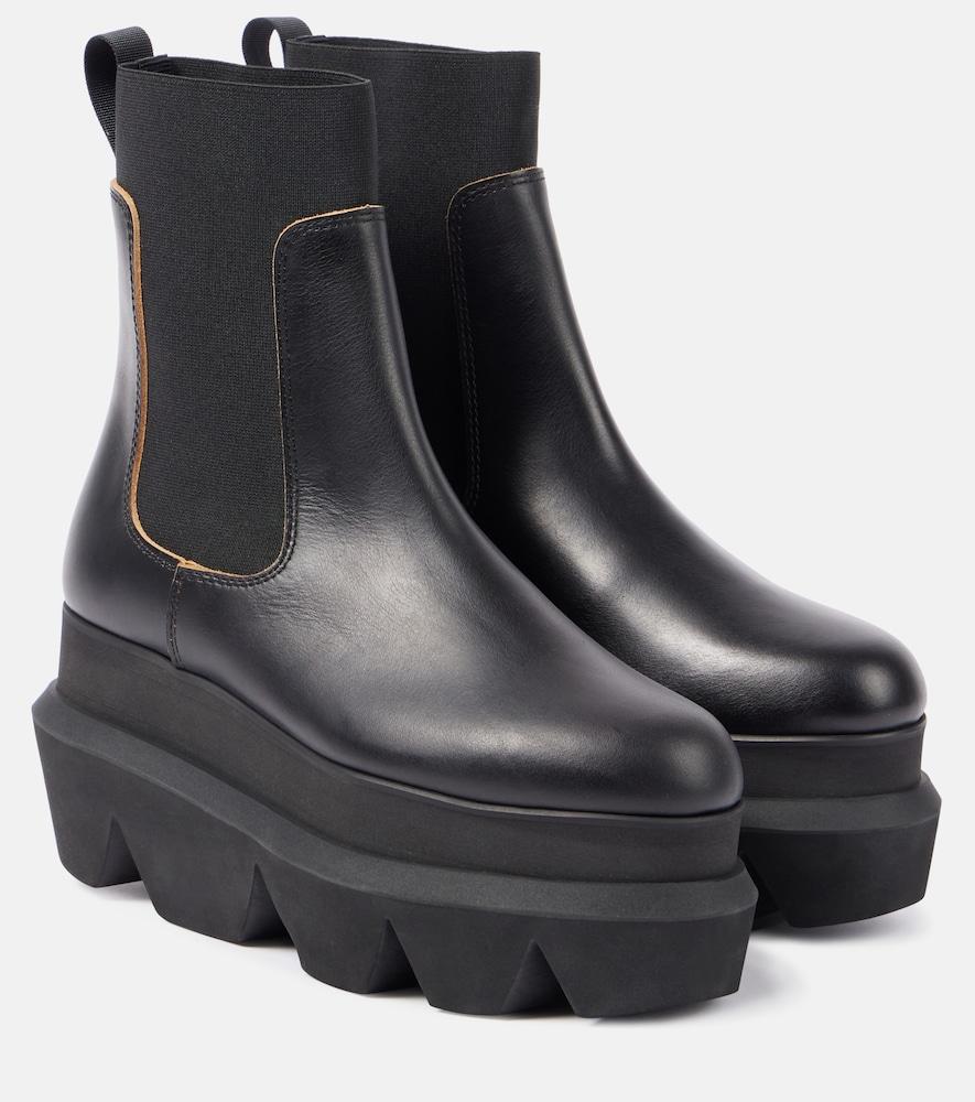 sacai leather chelsea boots